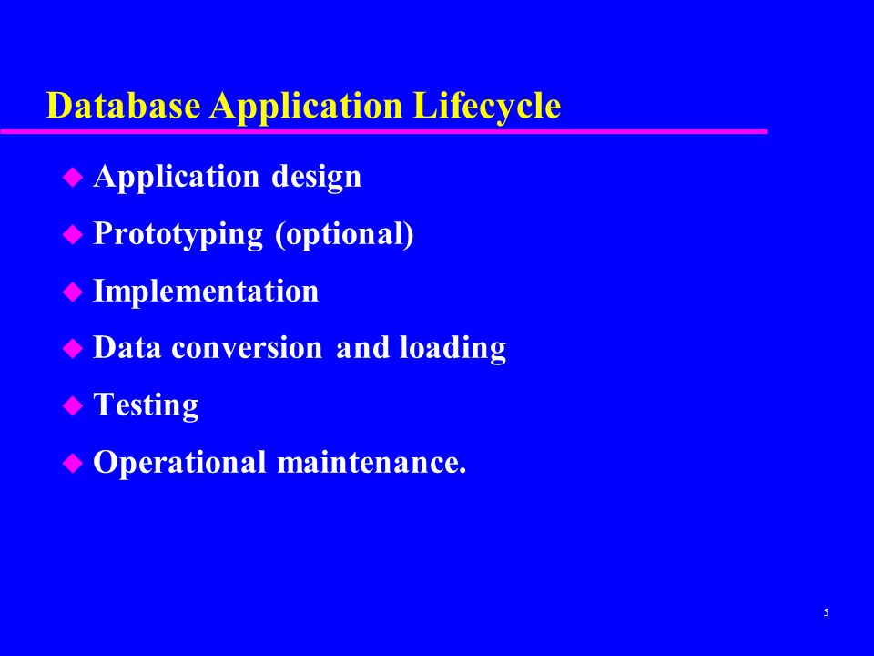 Database Application Lifecycle