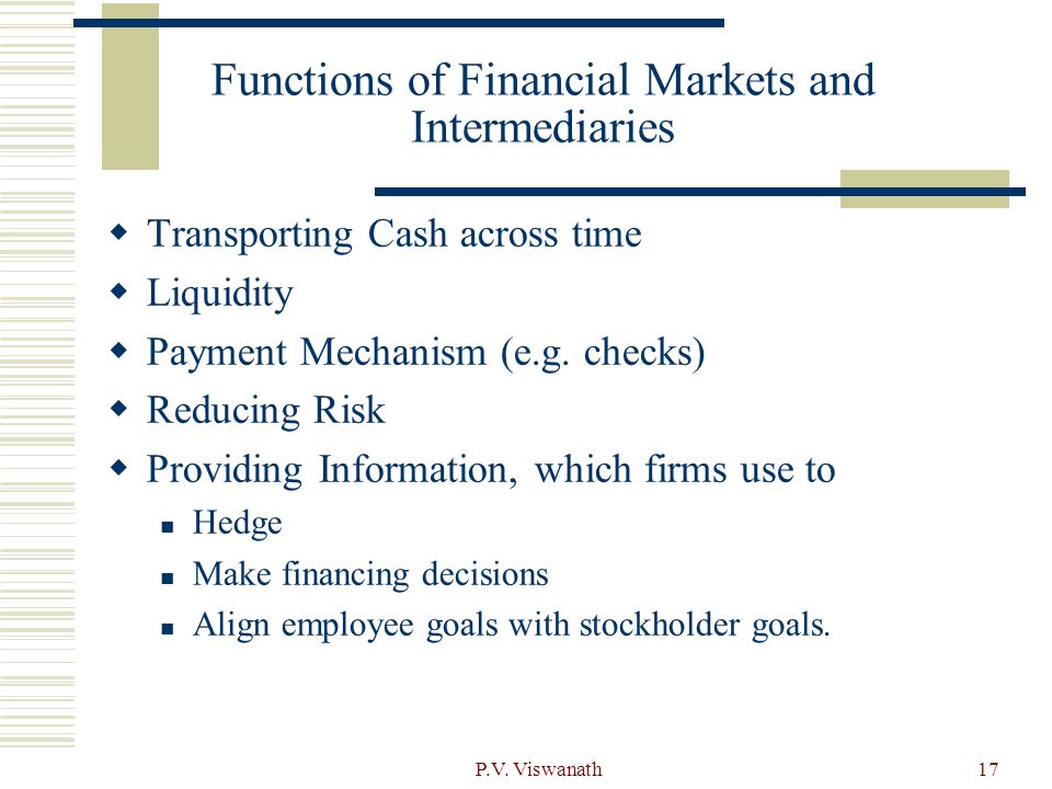 Functions of Financial Markets and Intermediaries