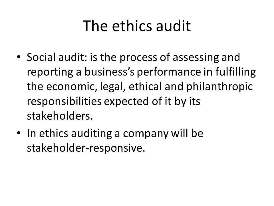 The ethics audit