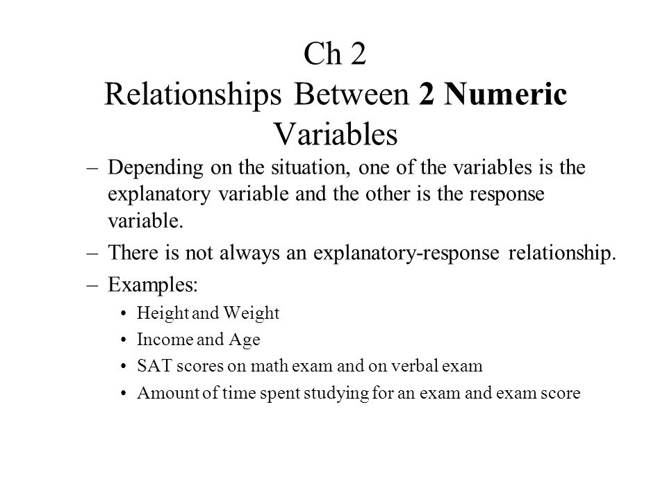 Ch 2 Relationships Between 2 Numeric Variables