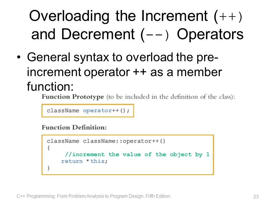 Overloading Pre and Post Increment Operator in C++