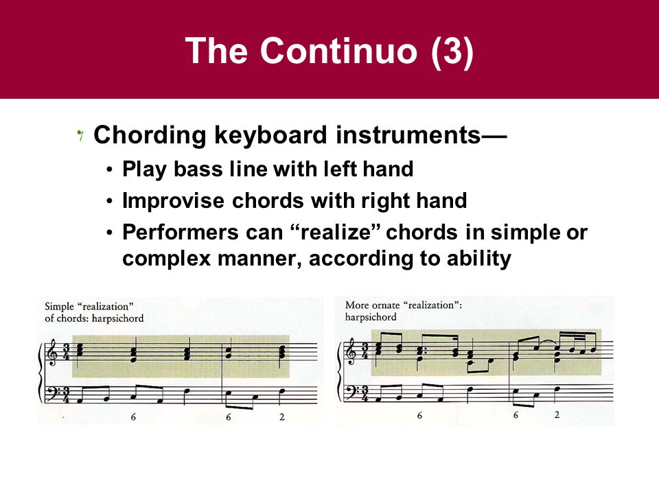 The Continuo (3) Chording keyboard instruments—