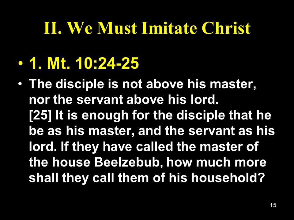 II. We Must Imitate Christ