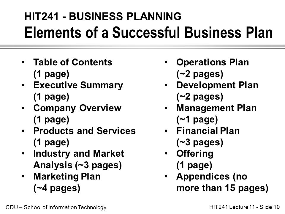 operations in business plan