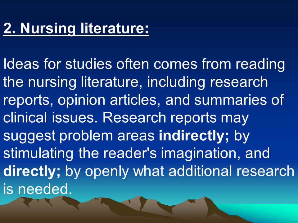 2. Nursing literature: