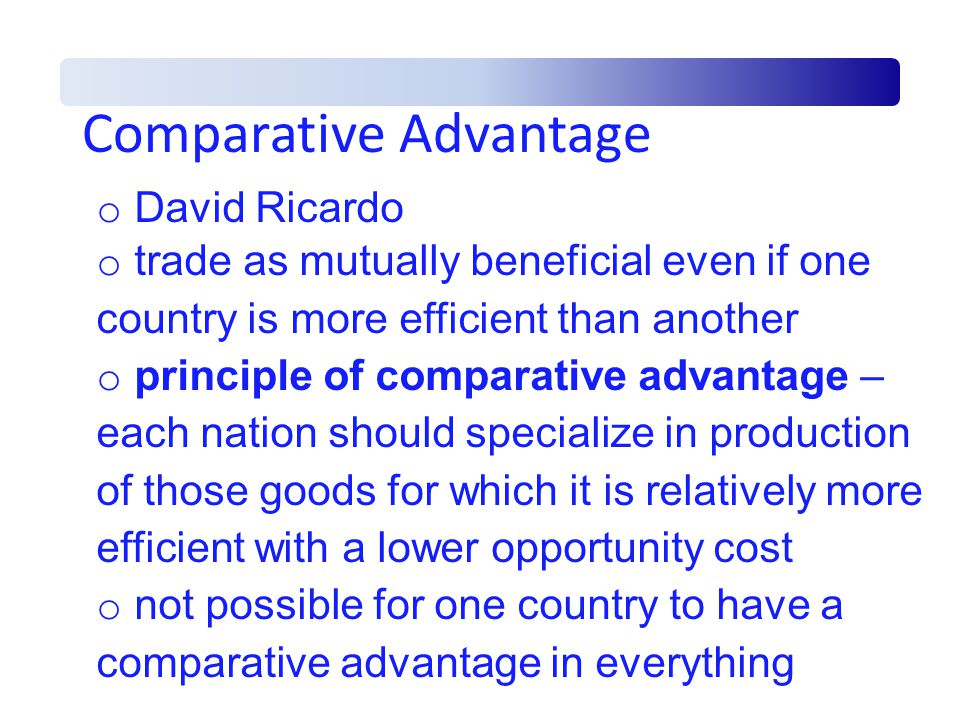 the principle of comparative advantage