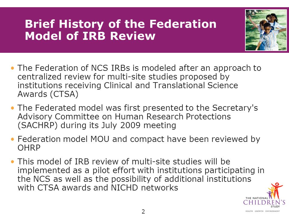 Brief History of the Federation Model of IRB Review