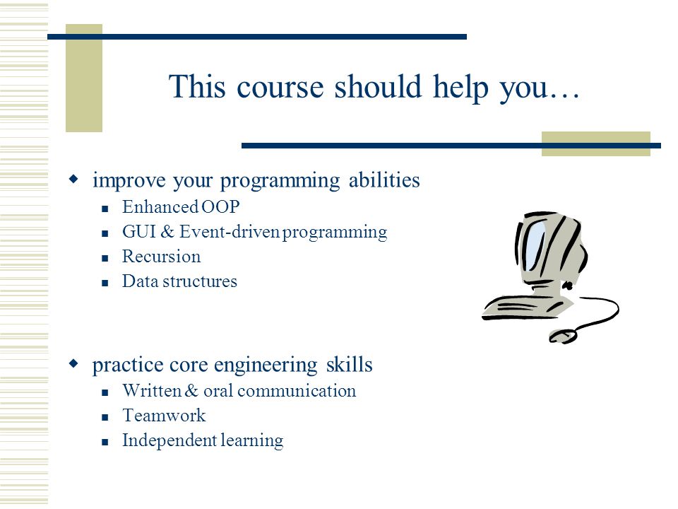 This course should help you…