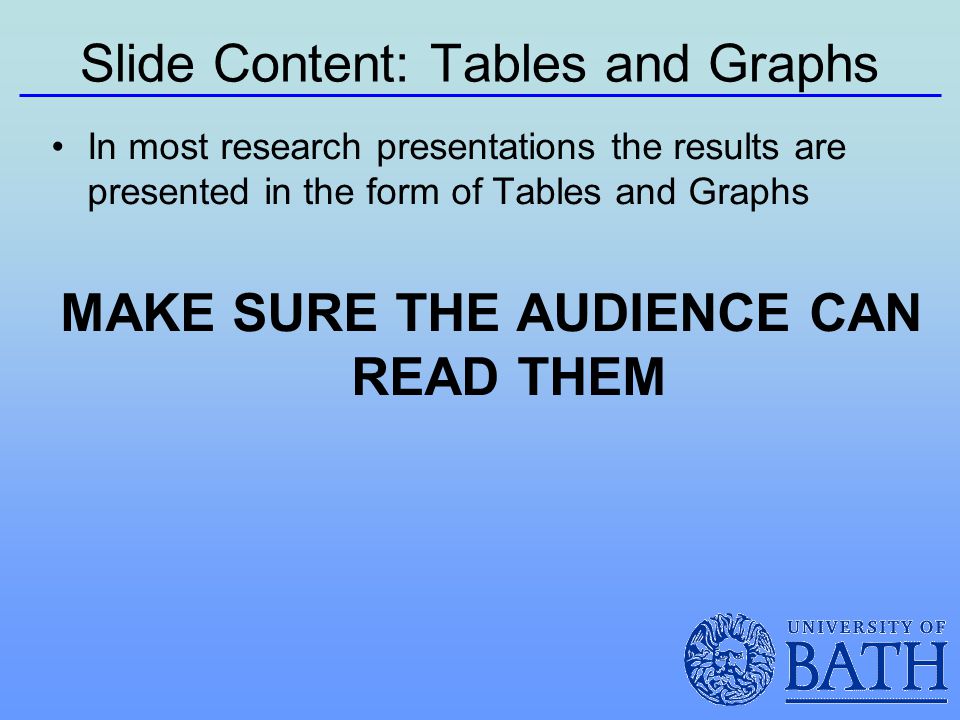 Slide Content: Tables and Graphs