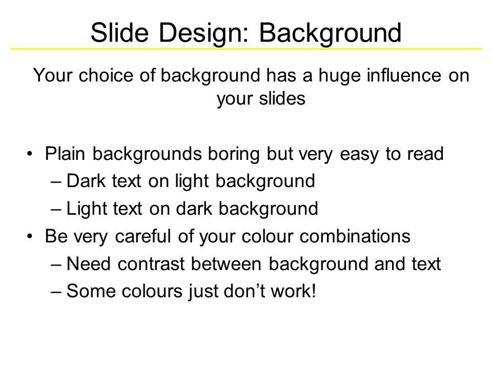 Slide Design: Background