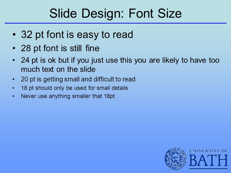 Slide Design: Font Size