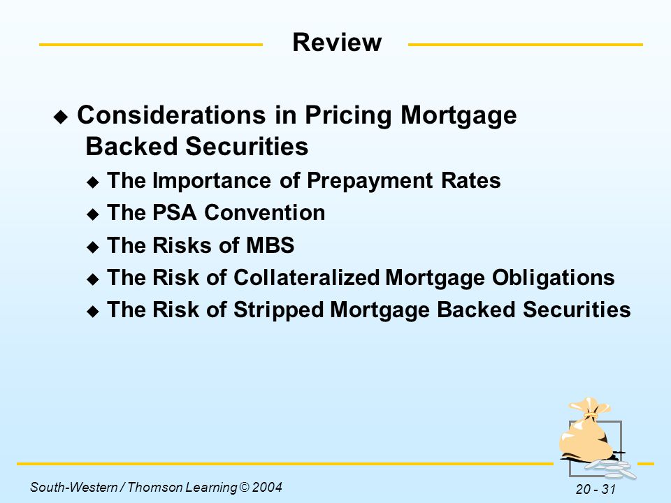Considerations in Pricing Mortgage Backed Securities