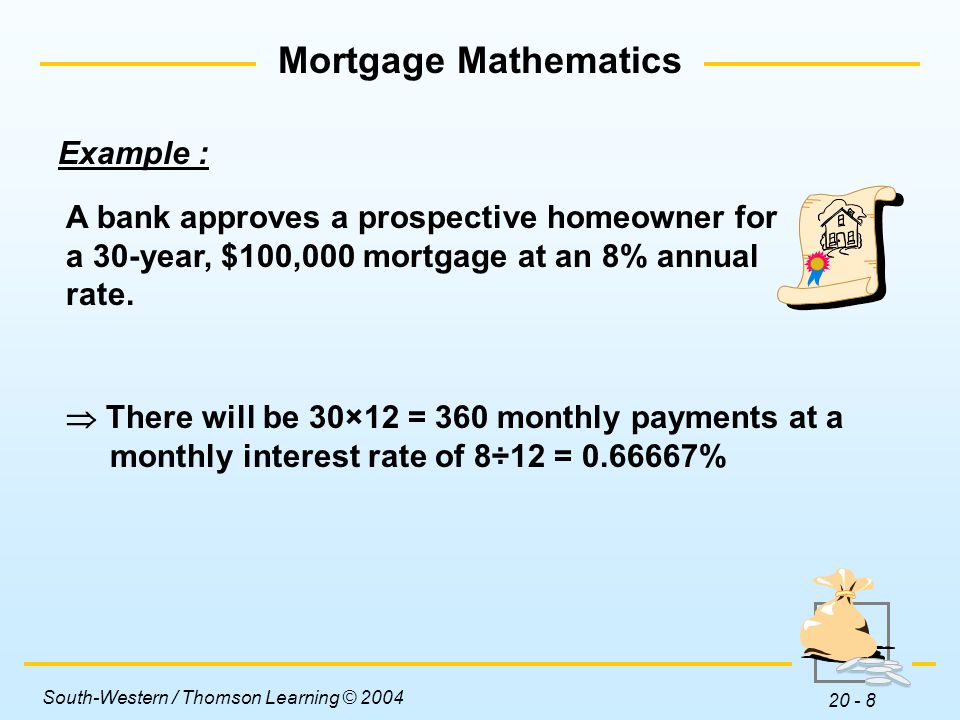 Mortgage Mathematics Example :