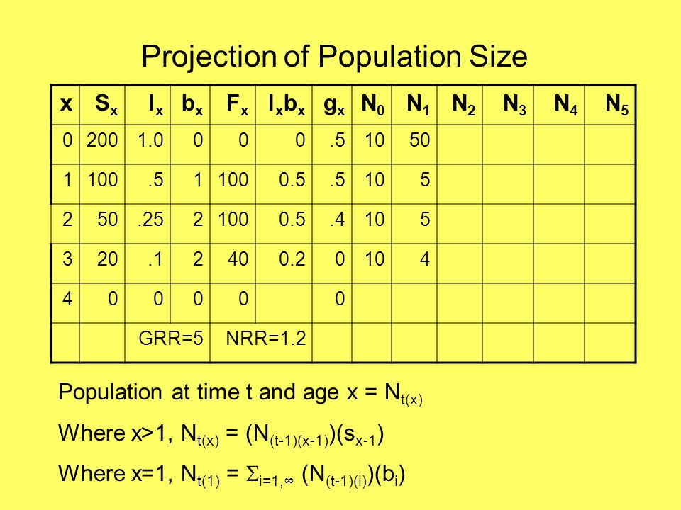 Projection of Population Size