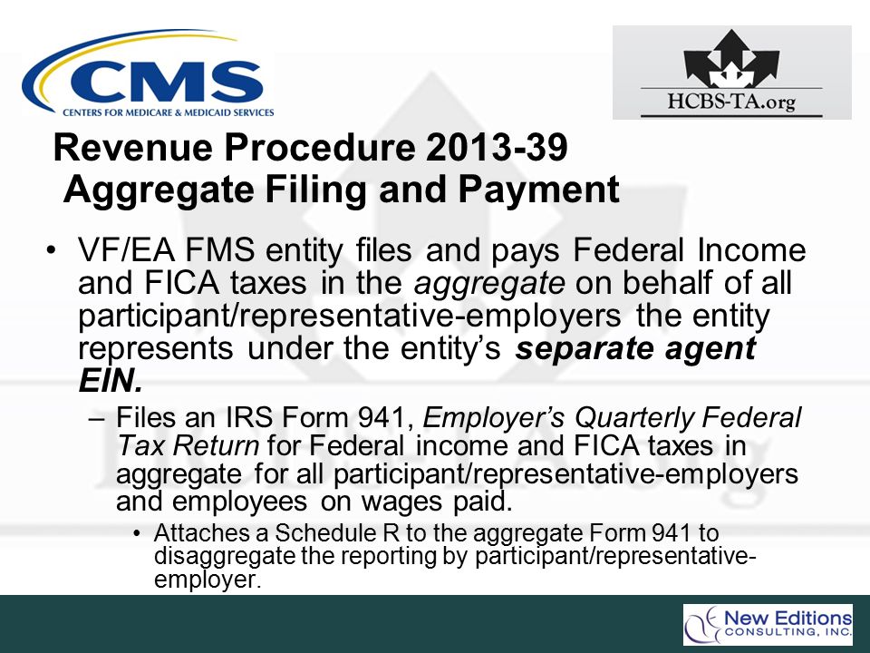 Revenue Procedure Aggregate Filing and Payment