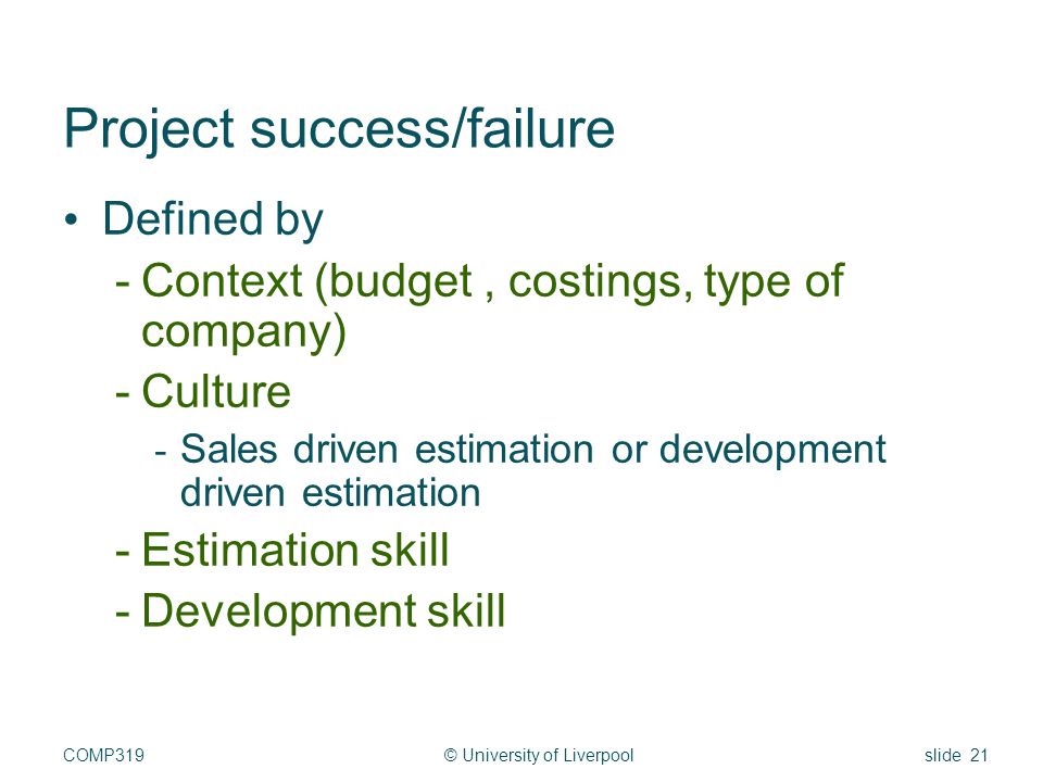 Project success/failure