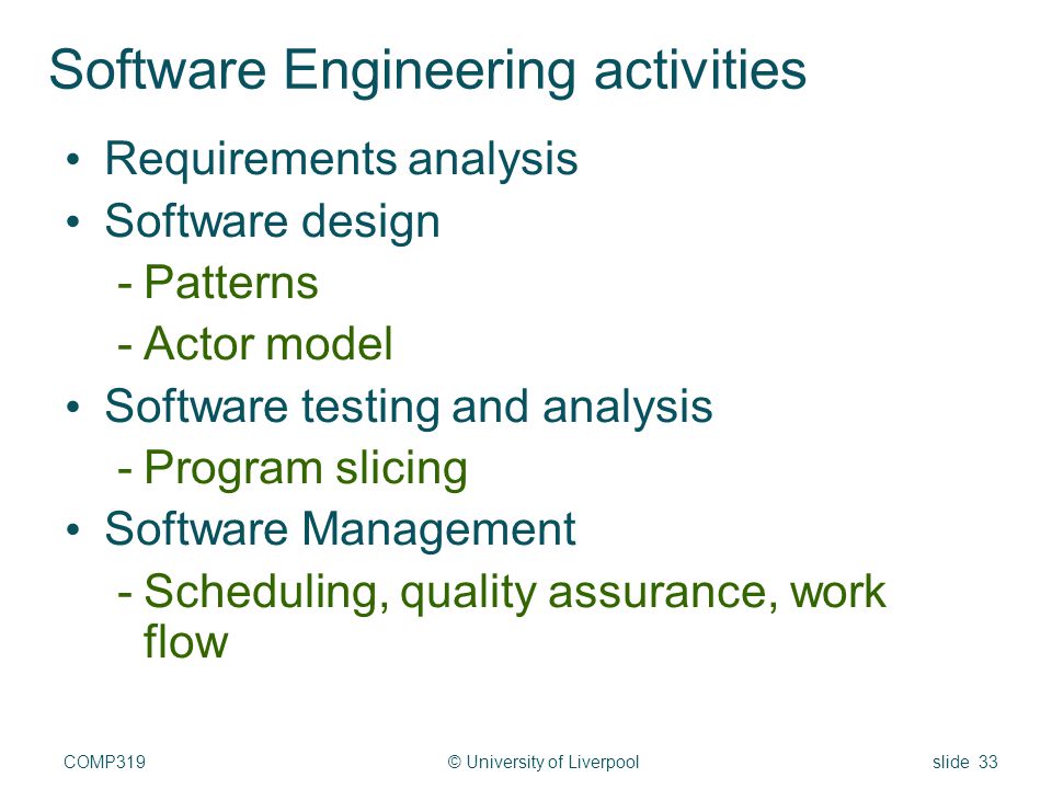 Software Engineering activities