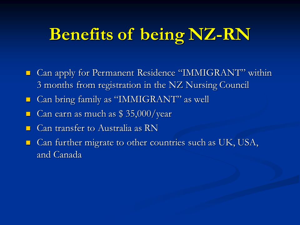 Benefits of being NZ-RN