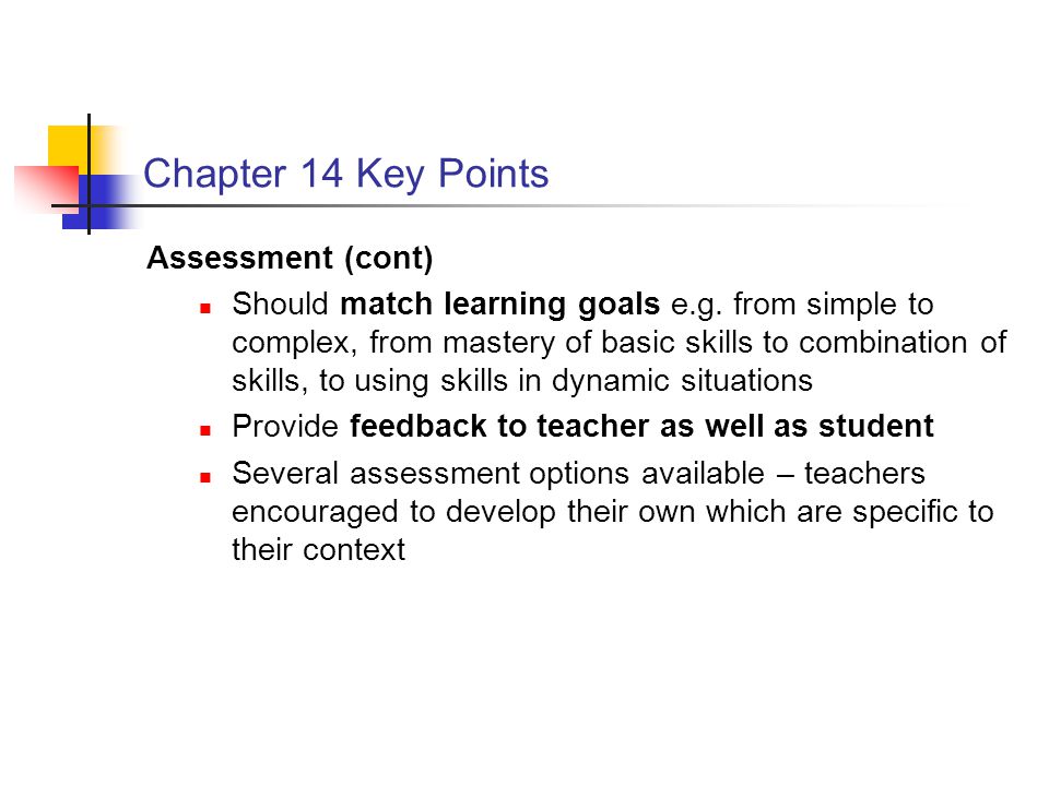 Chapter 14 Key Points Assessment (cont)
