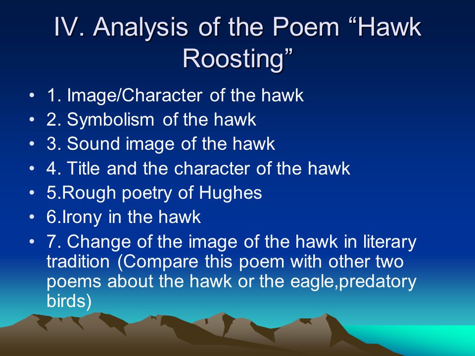 hawk roosting literary devices