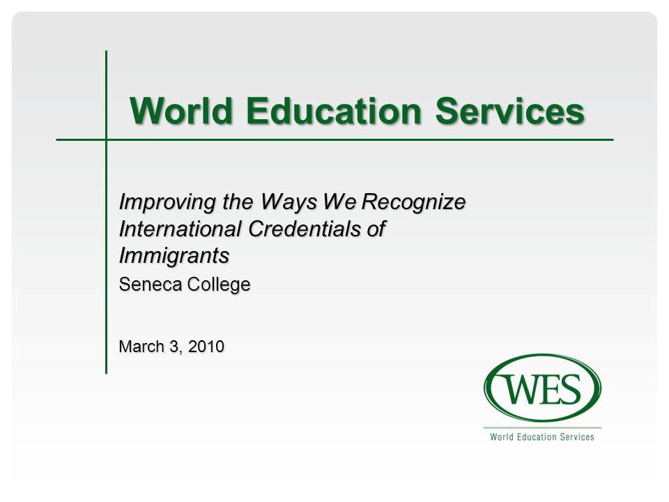 World Education Services Ppt Download