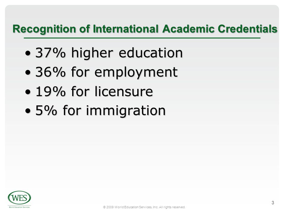 Recognition of International Academic Credentials
