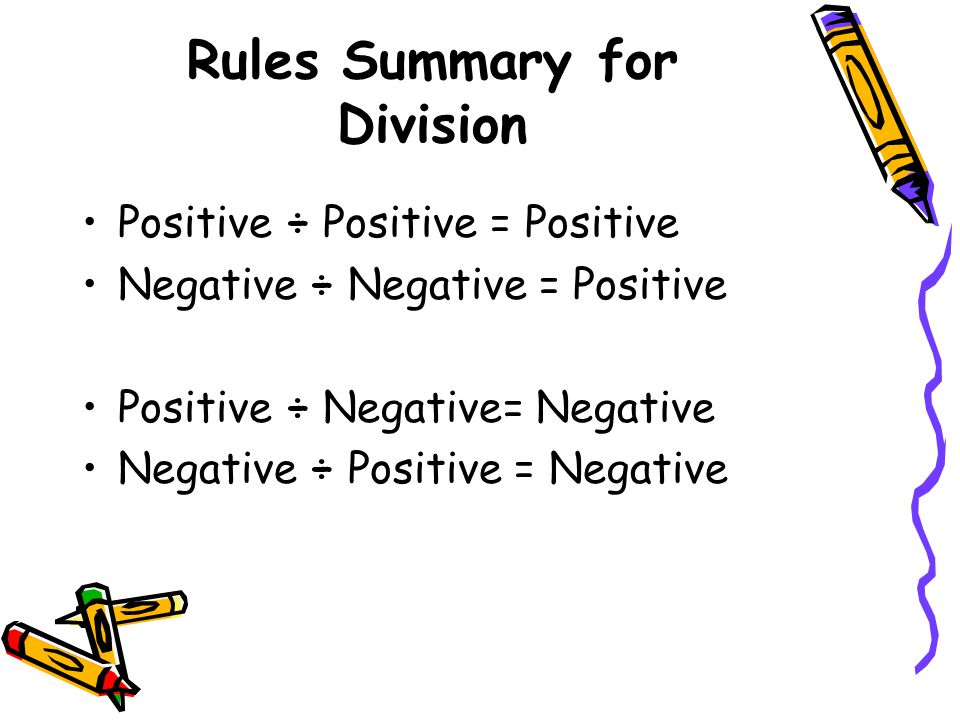Rules Summary for Division
