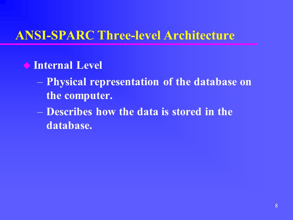 ANSI-SPARC Three-level Architecture