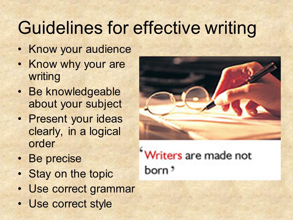 Guidelines for effective writing