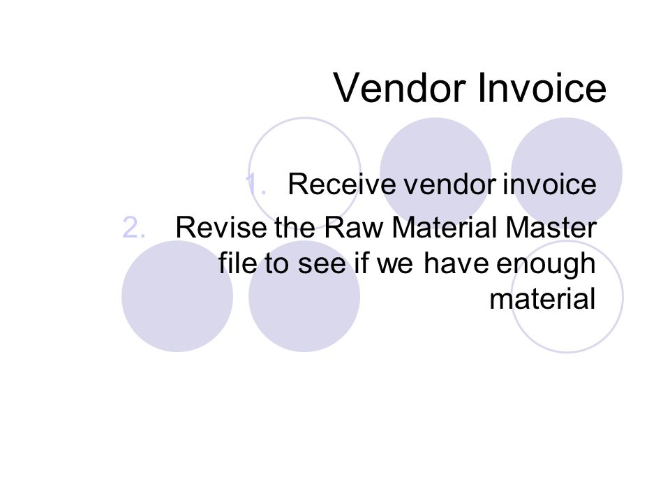 Vendor Invoice Receive vendor invoice