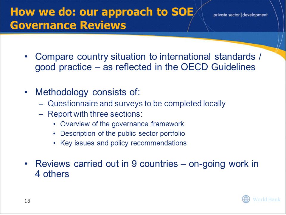 How we do: our approach to SOE Governance Reviews