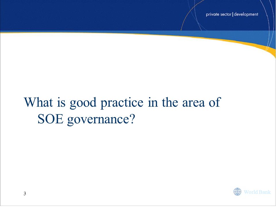 What is good practice in the area of SOE governance
