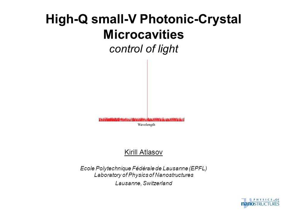 High-Q small-V Photonic-Crystal Microcavities - ppt video online download