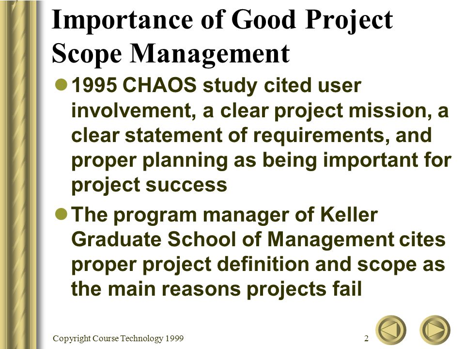 importance of project scope management