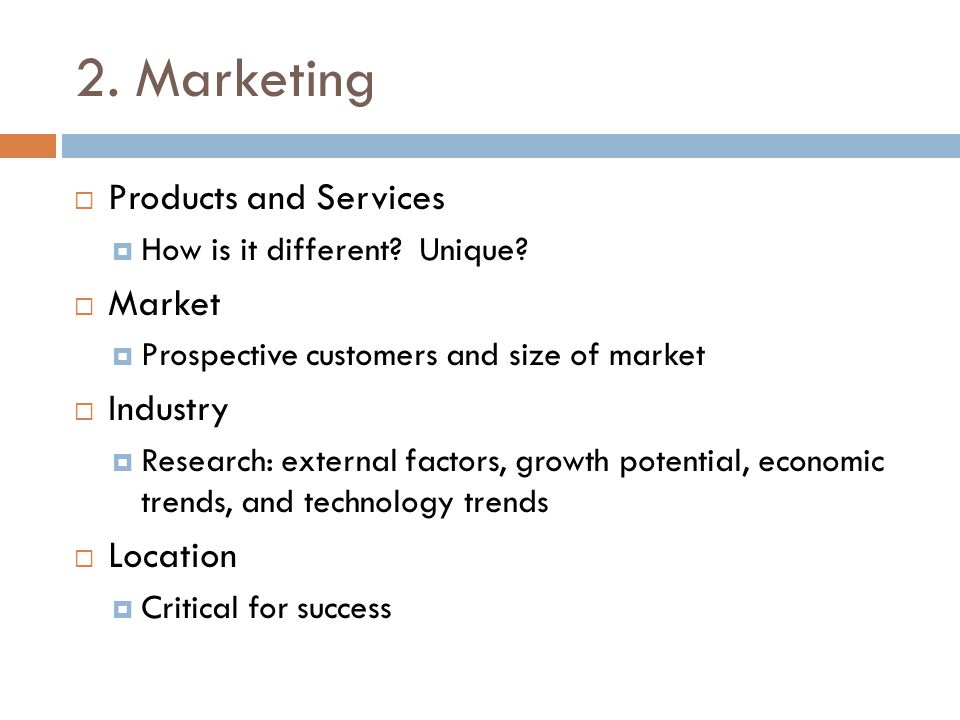 2. Marketing Products and Services Market Industry Location
