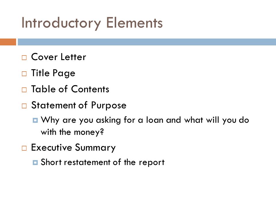 Introductory Elements