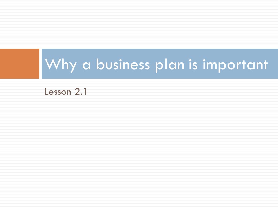 Why a business plan is important