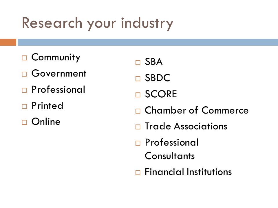 Research your industry