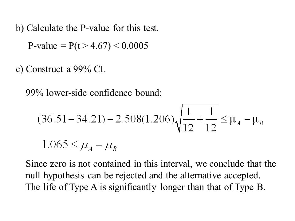 b) Calculate the P-value for this test.