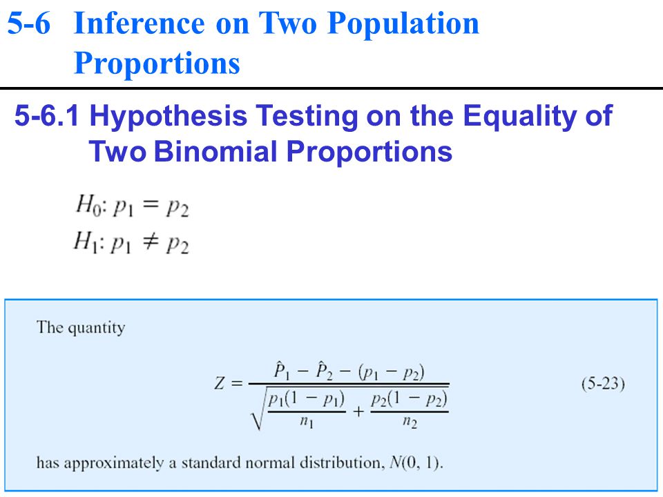 5-6 Inference on Two Population Proportions