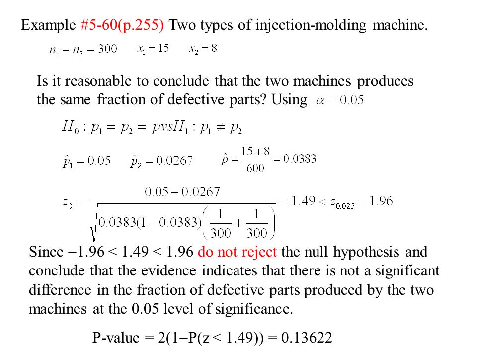 Example #5-60(p.255) Two types of injection-molding machine.