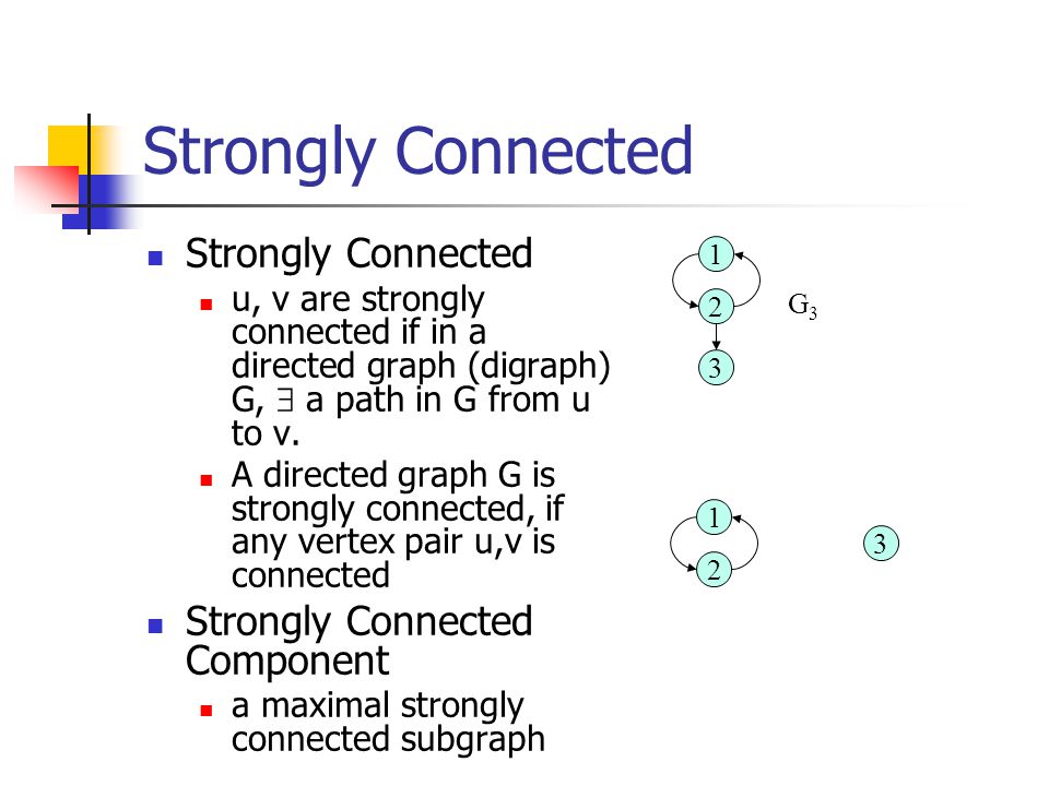 Connected components. LMK strongly connected.