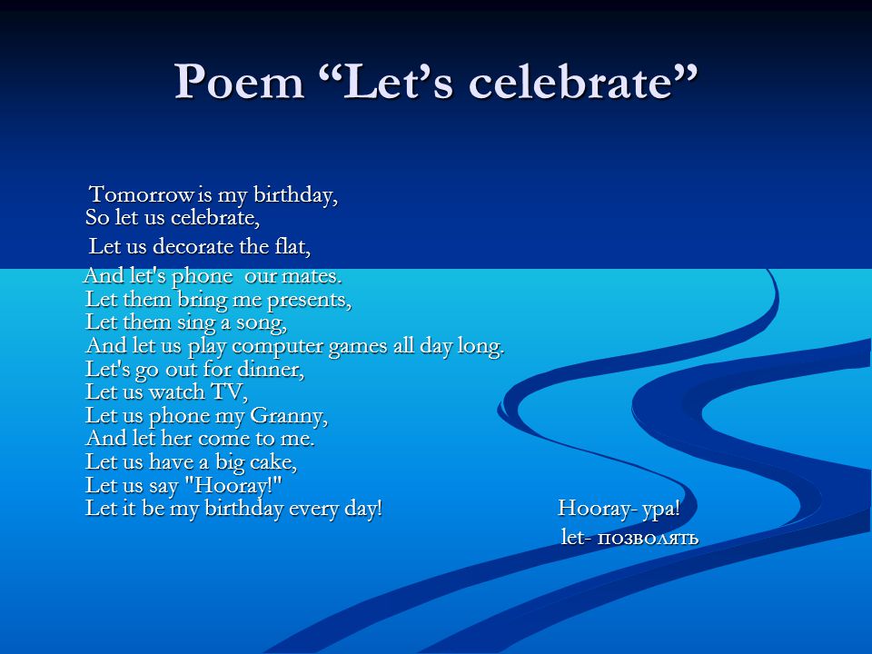 Poem Let’s celebrate