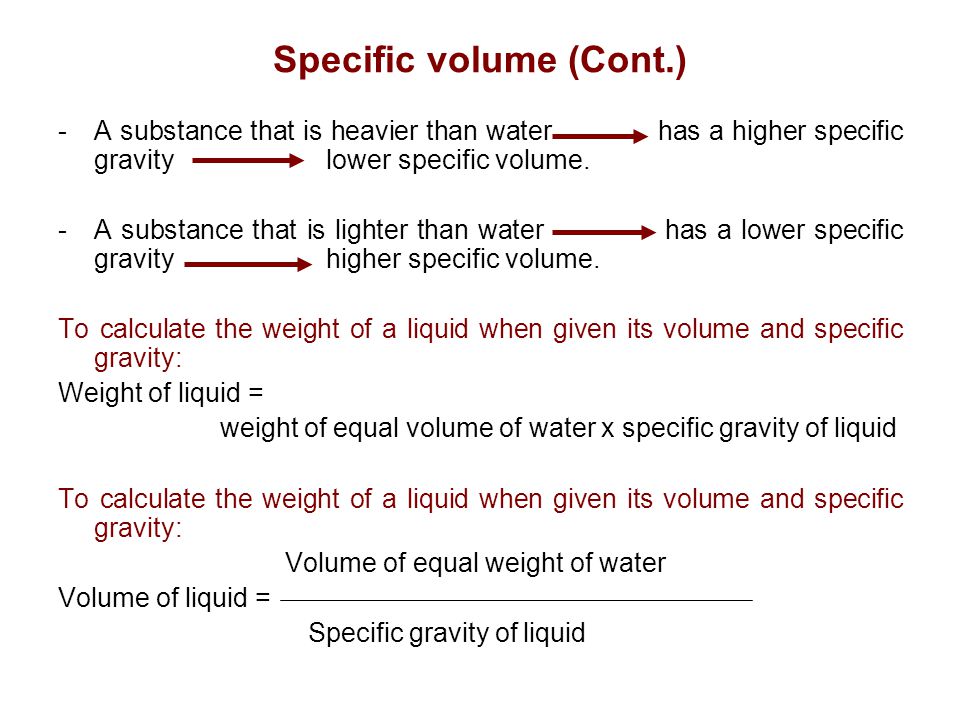 Density, Specific Gravity, and Specific Volume - ppt video 