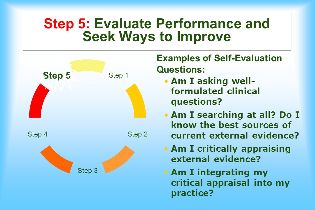 Step 5: Evaluate Performance and Seek Ways to Improve