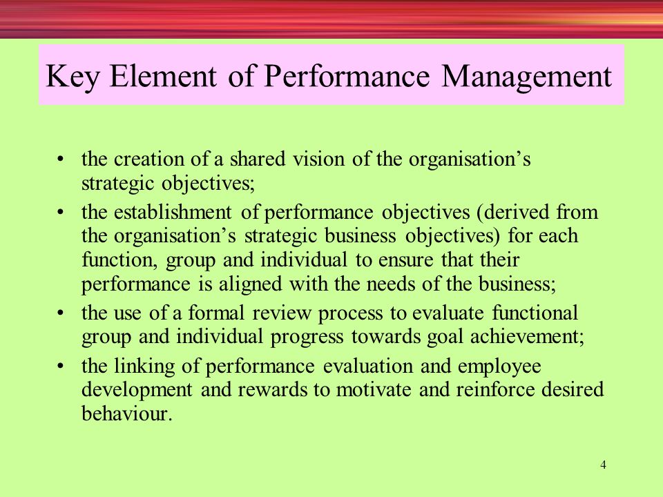 Key Element of Performance Management