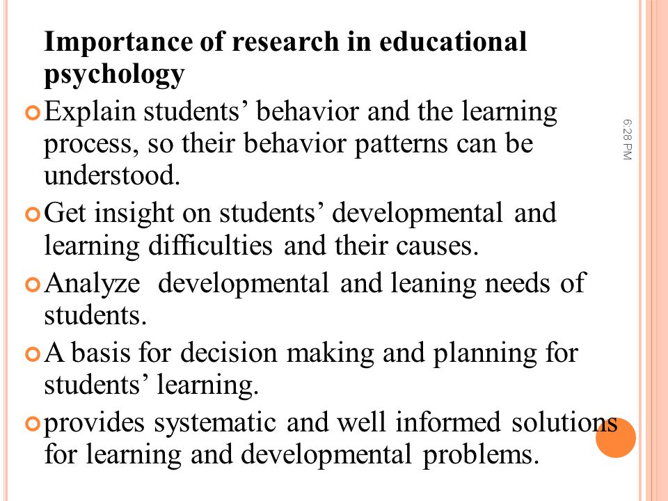 Importance of research in educational psychology