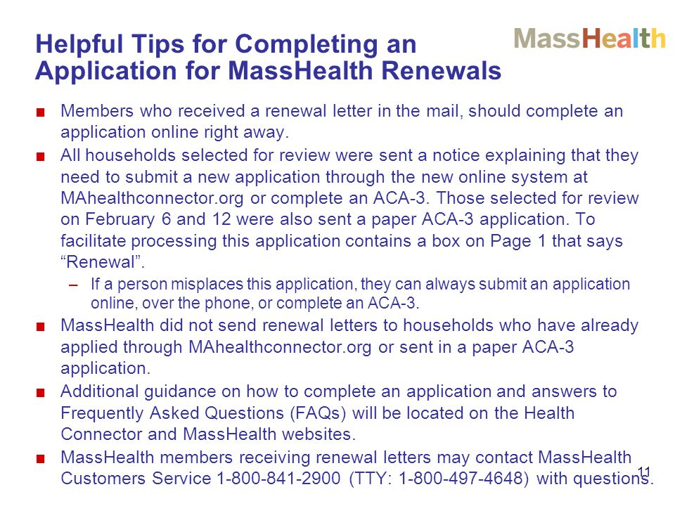 Helpful Tips for Completing an Application for MassHealth Renewals