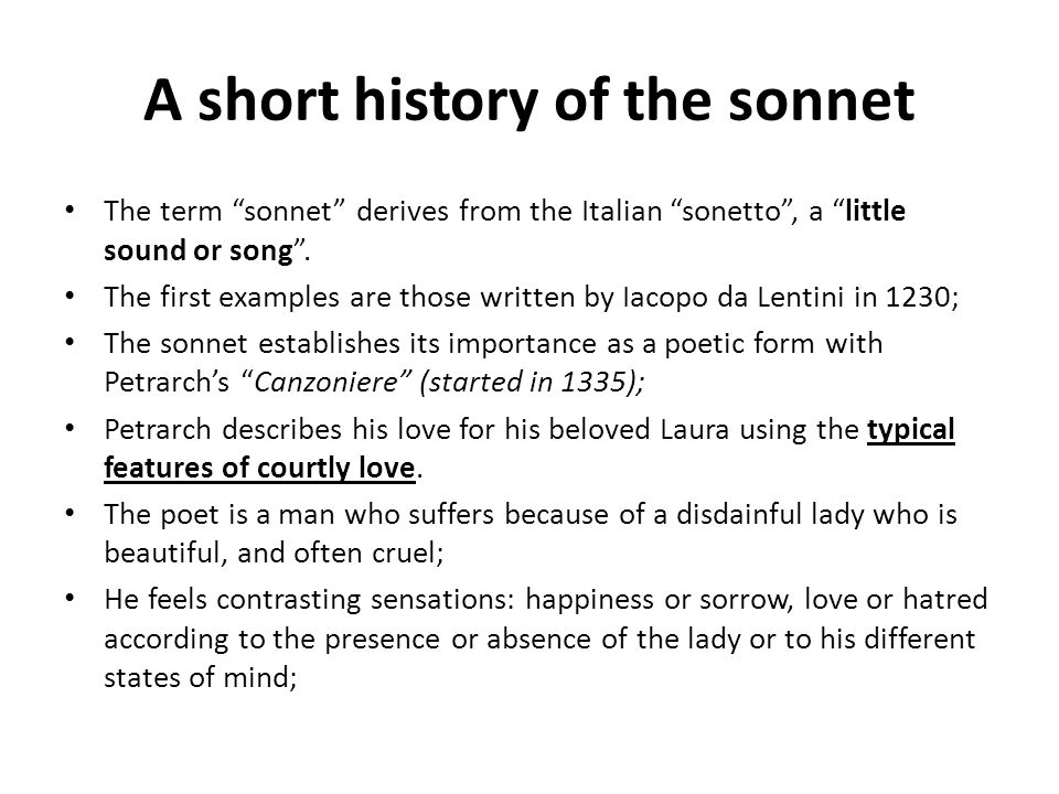 A short history of the sonnet