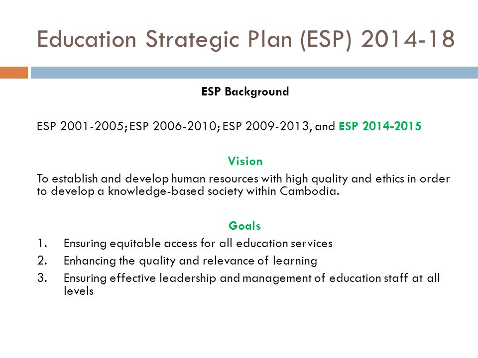 Education Strategic Plan (ESP)